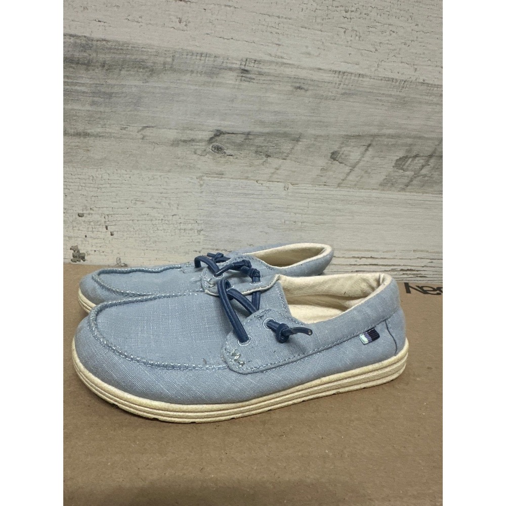 Cat & Jack Boat Shoes Boys 13 Light Blue Canvas Slip On GUC - Picture 2 of 4